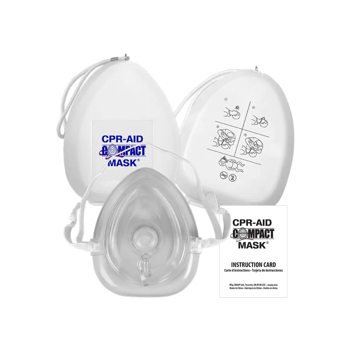 Masque de RCR pour adulte avec entrée d'oxygène