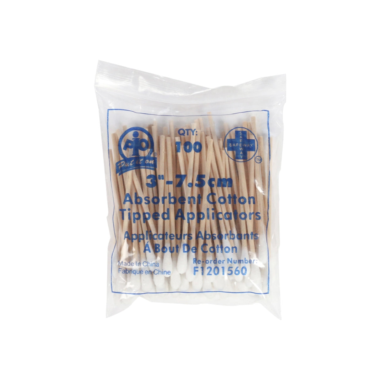 Cotton-Tipped Applicators, 7.5 cm - Pack of 100