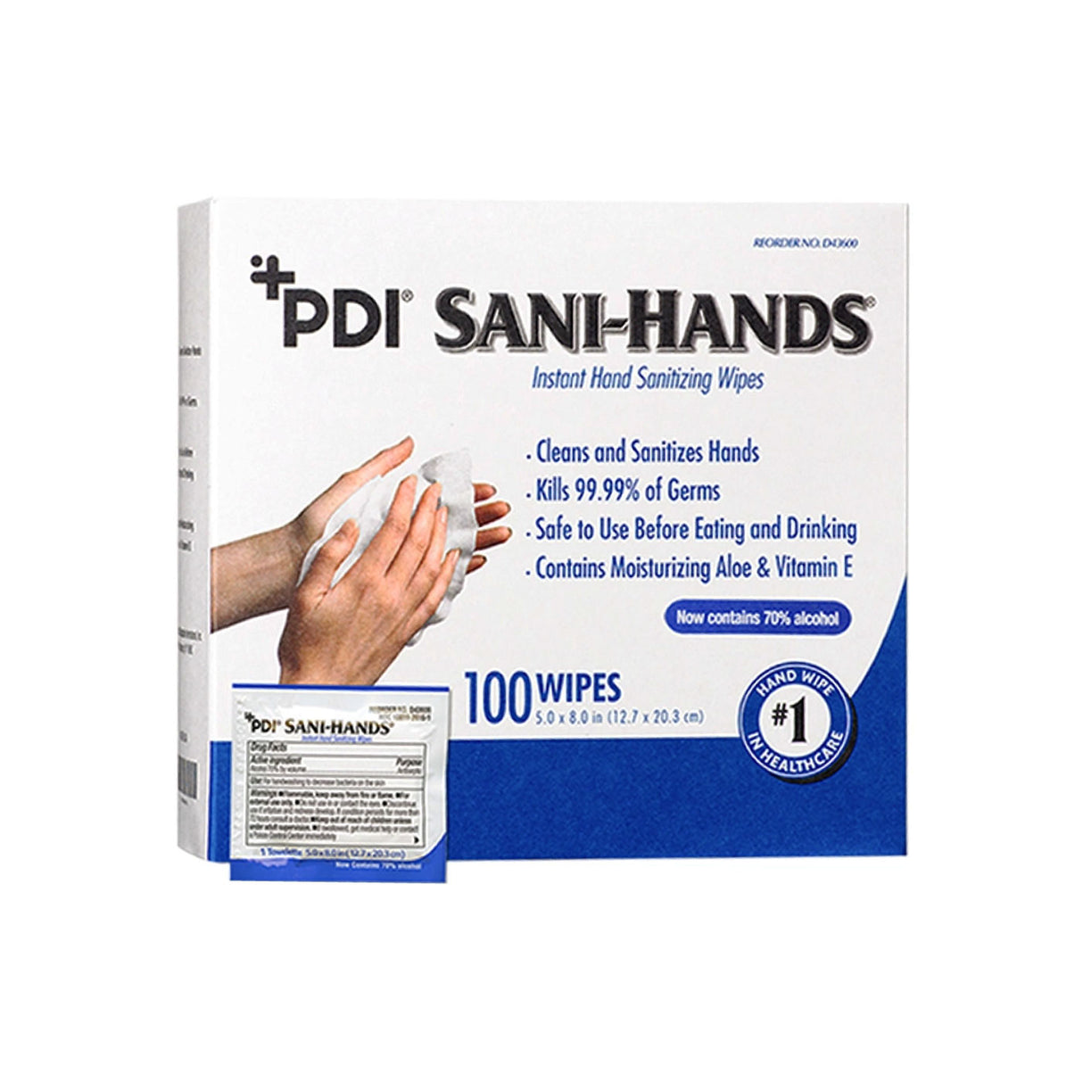 Lingettes désinfectantes Sani-Hands - Boîte de 100