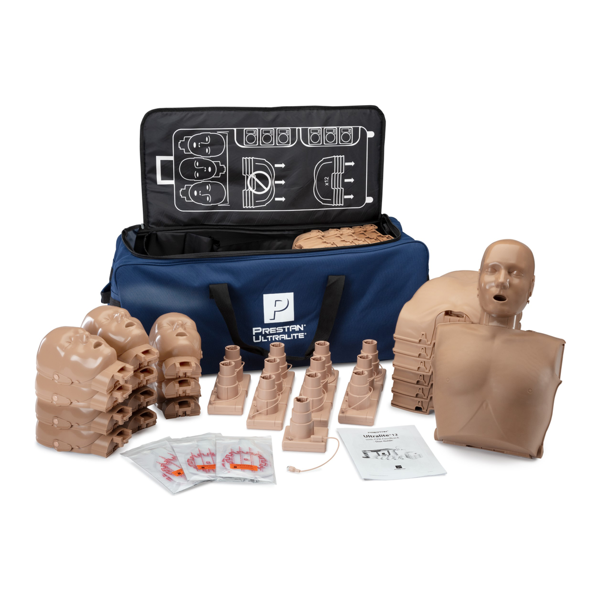 PRESTAN Ultralite Manikin – Dark Skin, With CPR Feedback, 12-pack