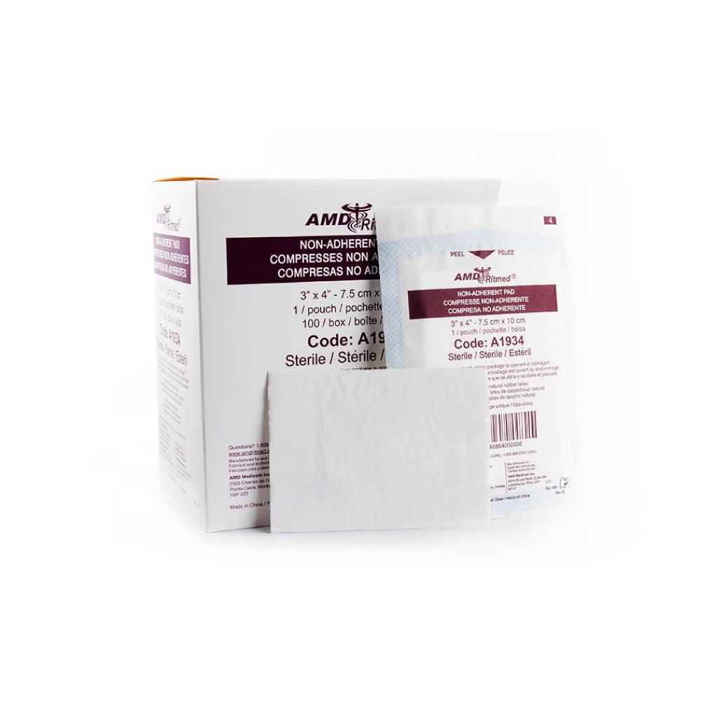 Bulk Non-Adherent Pads, Sterile, 3" x 4" - Case of 1200