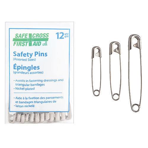 Safety Pins, Assorted Sizes (12)