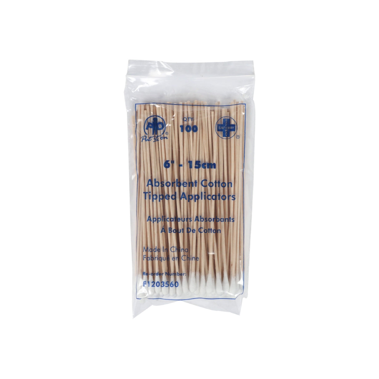 Cotton-Tipped Applicators, 15 cm - Pack of 100