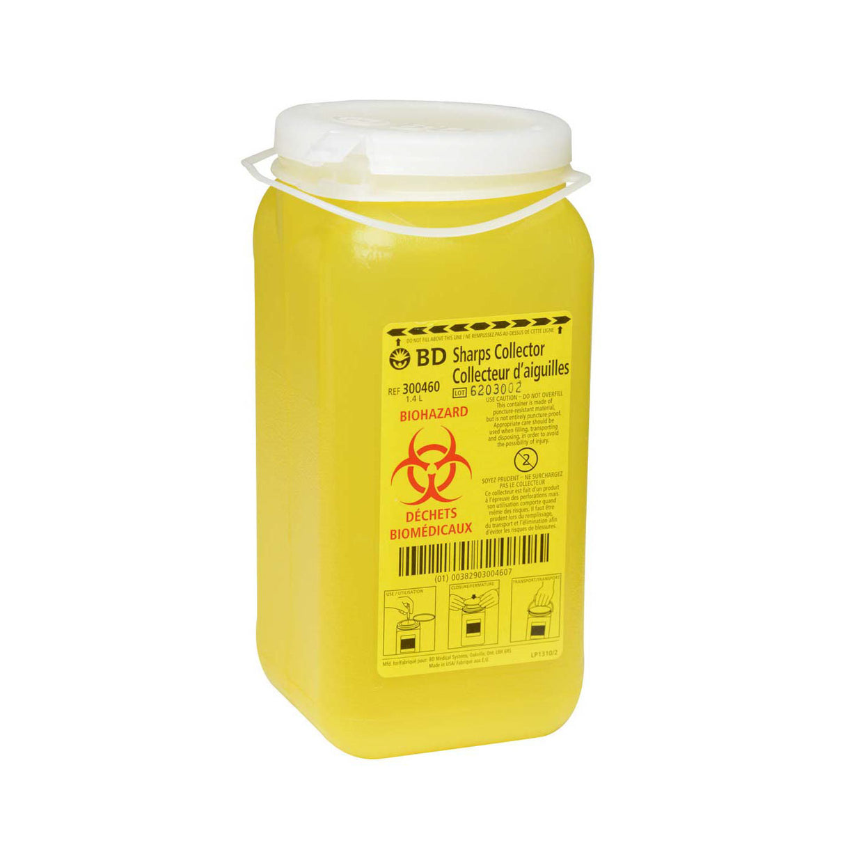 Sharps/Biohazard Collector, 1.4 L