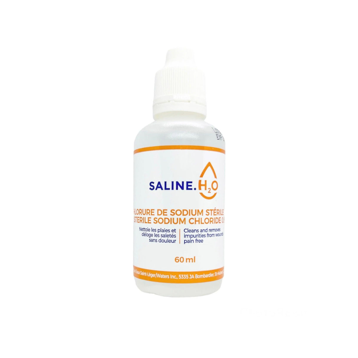 Solution saline stérile pour plaies – 60 mL (0,9 % de chlorure de sodium)