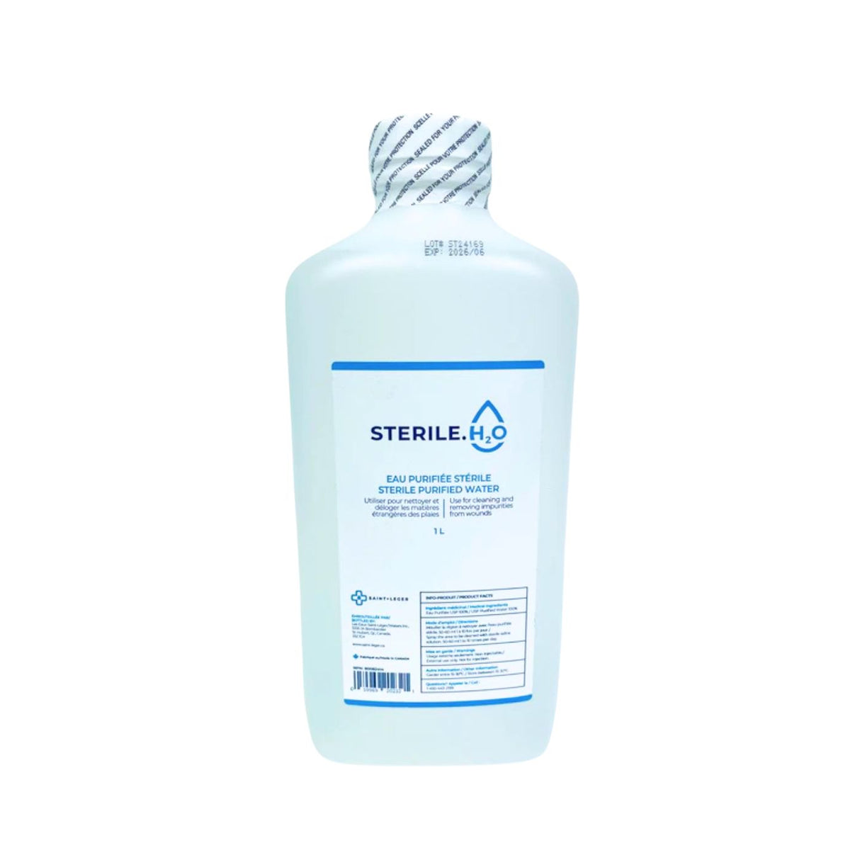 Solution d'irrigation d'eau stérile, 1L