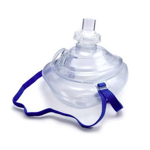 CPR Mask, Adult with O2 Inlet in Plastic Case