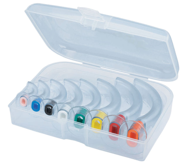Kit de canules oropharyngée Guedel dans une boîte en plastique (ensemble de 8)
